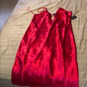 Red silk dress